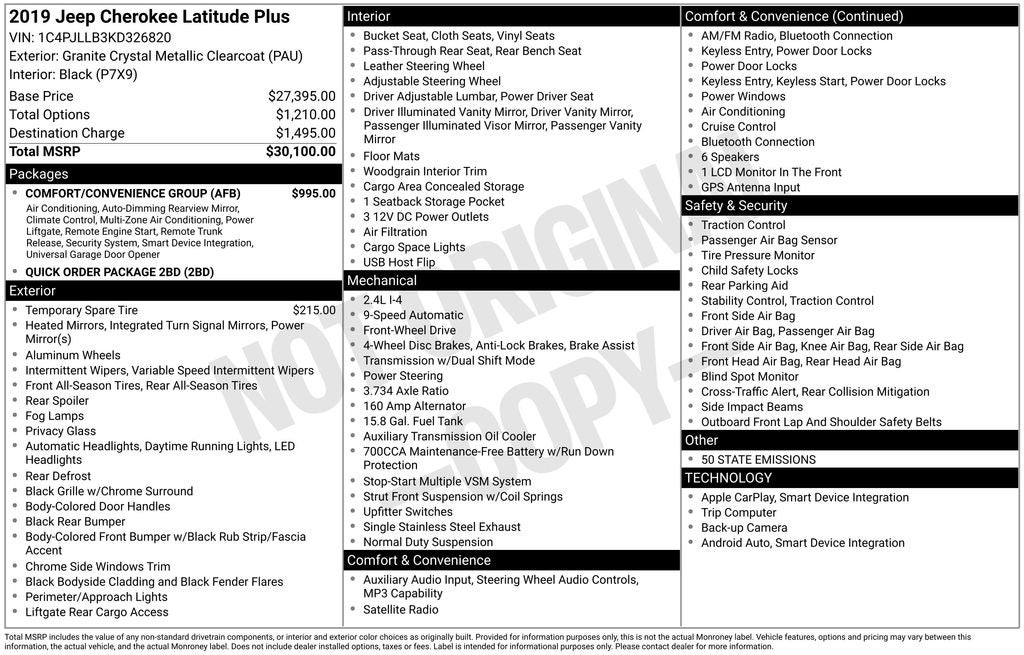2019 Jeep Cherokee Latitude Plus