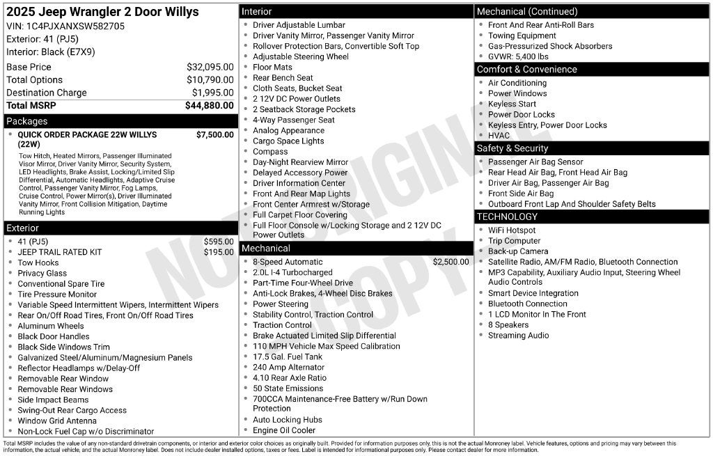 2025 Jeep Wrangler Willys
