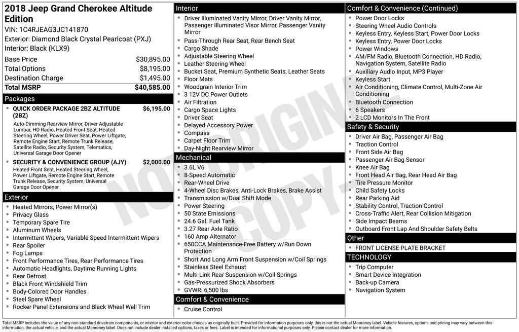 2018 Jeep Grand Cherokee Altitude