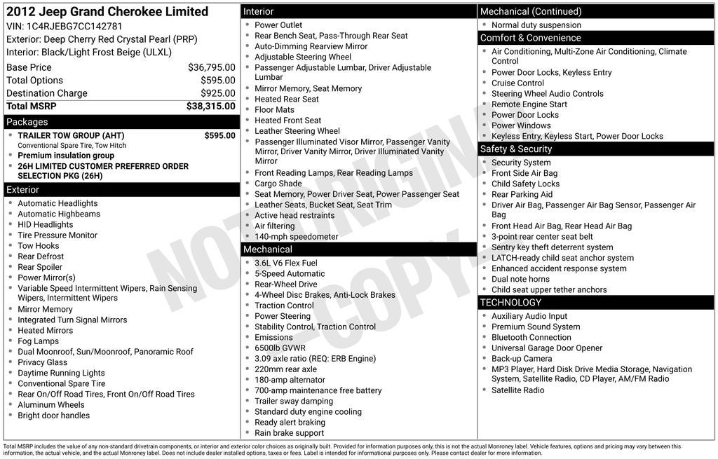 2012 Jeep Grand Cherokee Limited