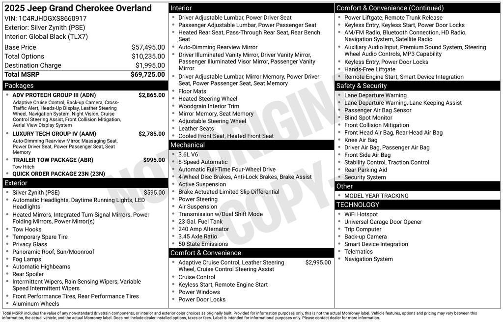 2025 Jeep Grand Cherokee Overland