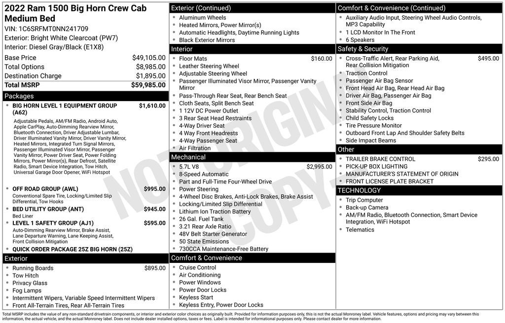 2022 RAM 1500 Big Horn/Lone Star
