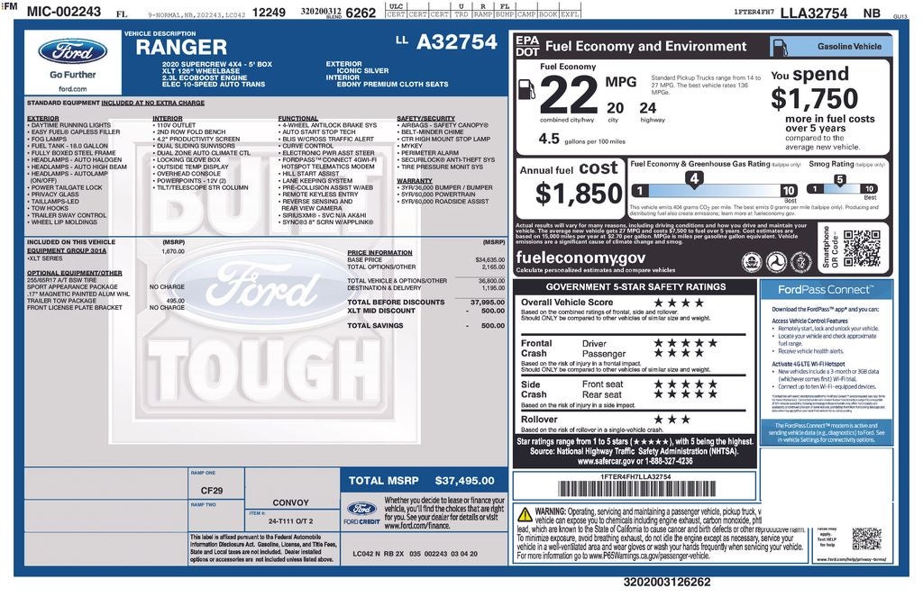 2020 Ford Ranger XLT
