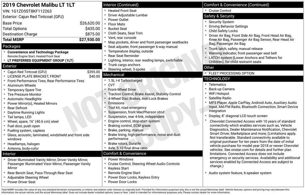 2019 Chevrolet Malibu LT