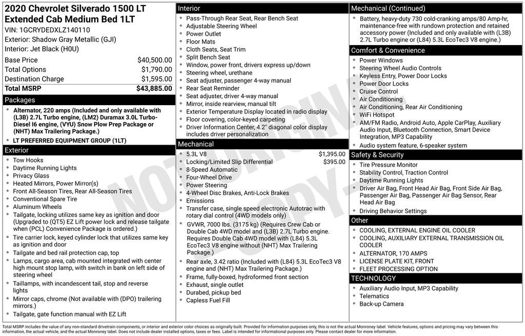 2020 Chevrolet Silverado 1500 LT
