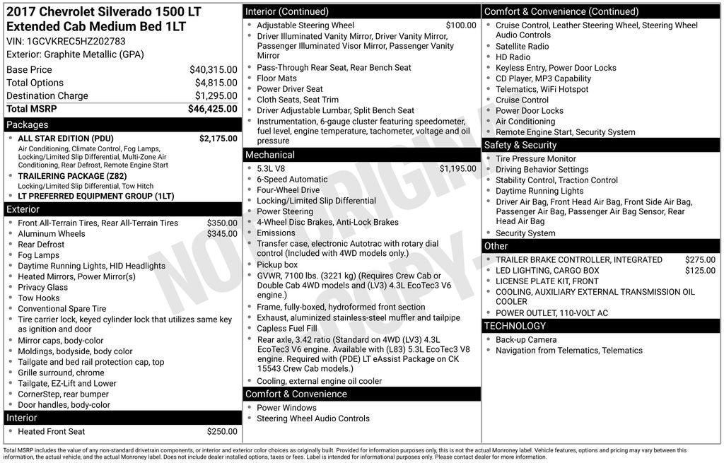 2017 Chevrolet Silverado 1500 LT LT1