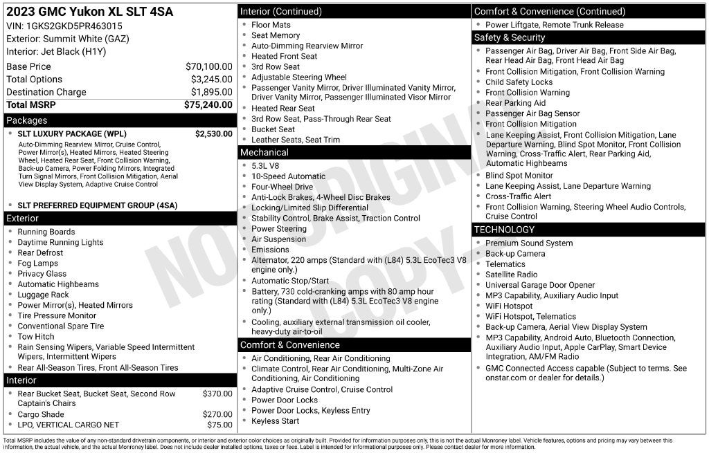 2023 GMC Yukon XL SLT