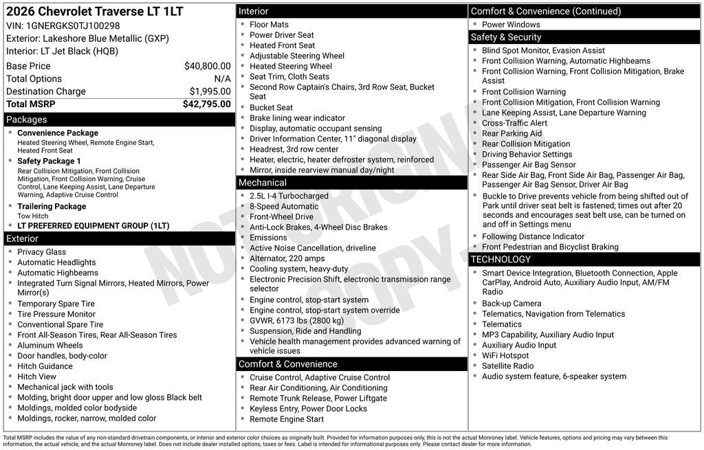 2026 Chevrolet Traverse LT 1LT
