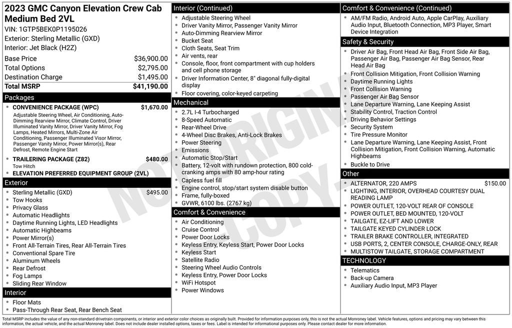 2023 GMC Canyon Elevation