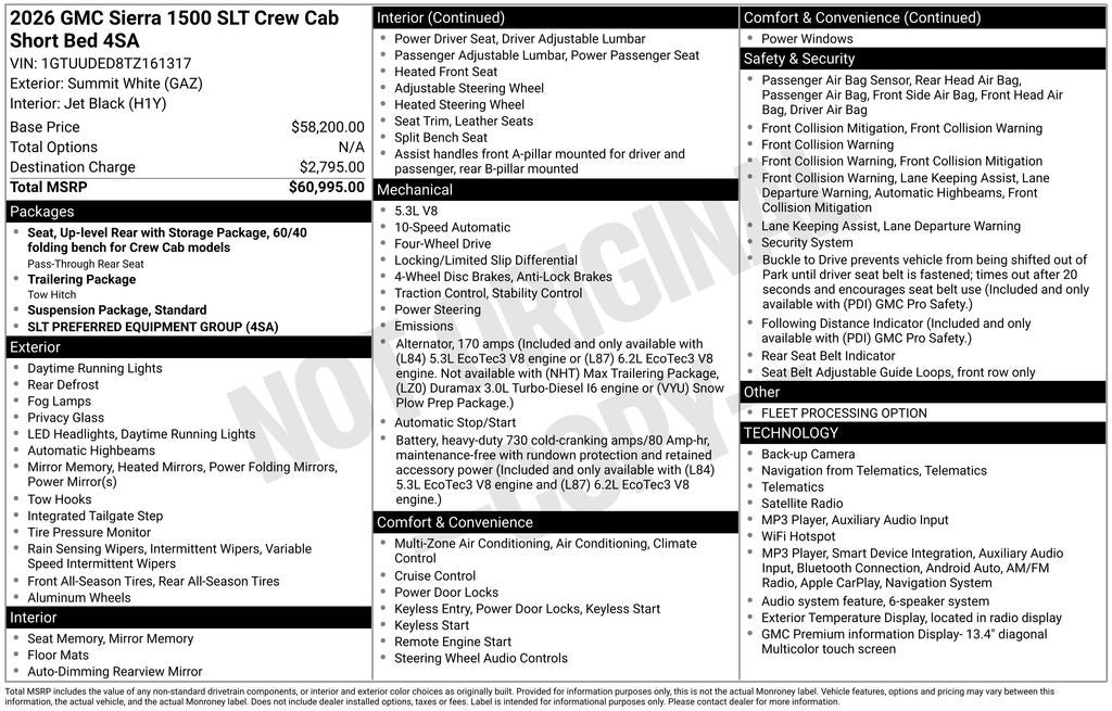 2026 GMC Sierra 1500 SLT