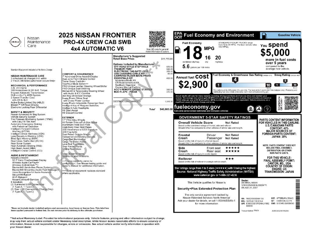 2025 Nissan Frontier PRO-4X