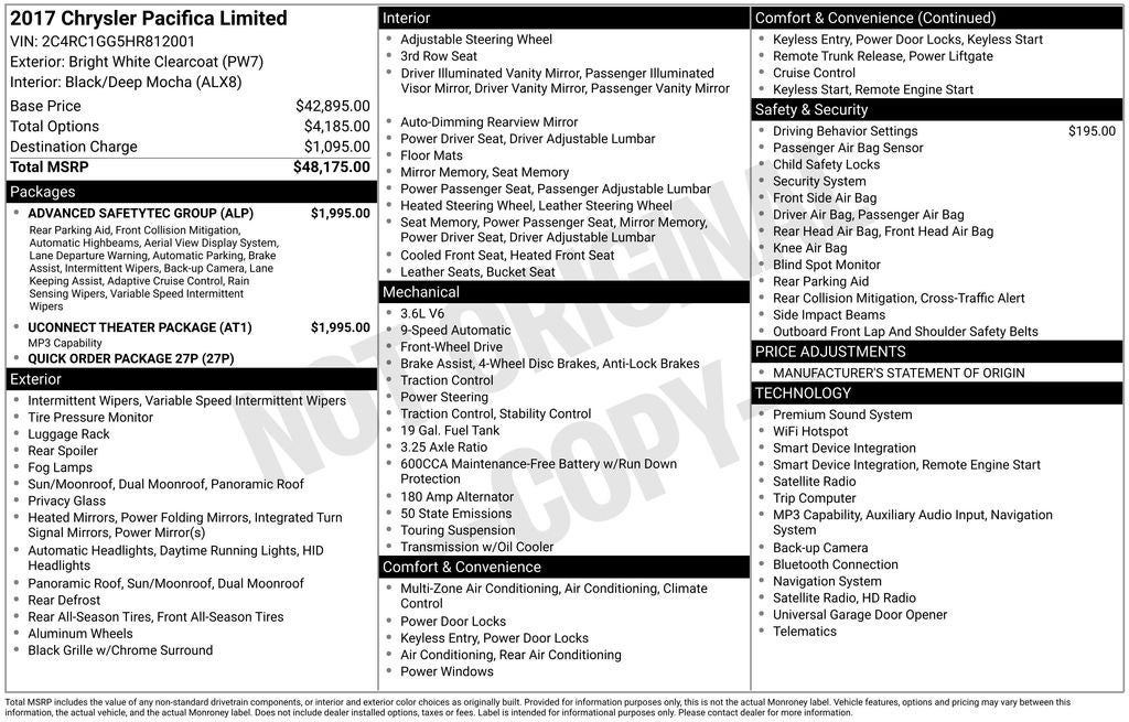 2017 Chrysler Pacifica Limited