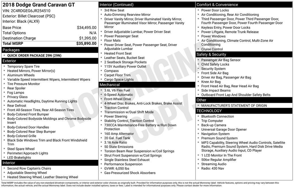 2018 Dodge Grand Caravan GT