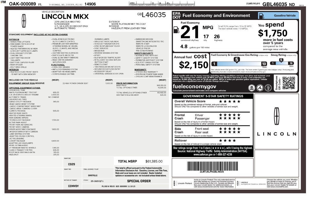 2016 Lincoln MKX Reserve