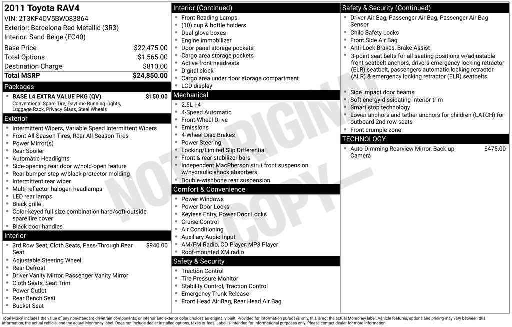 2011 Toyota RAV4 Base