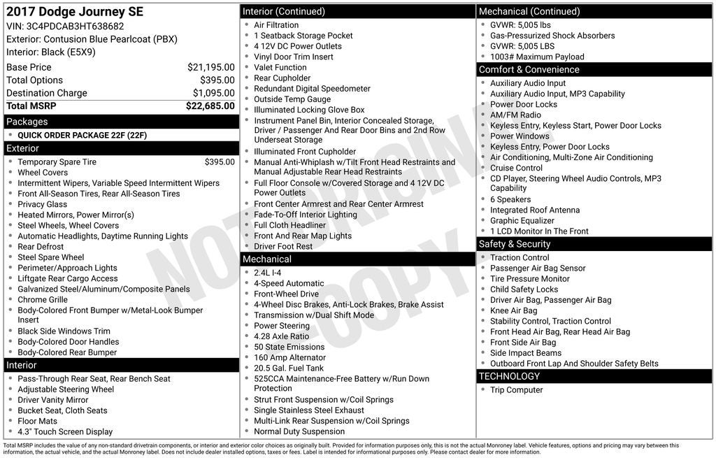 2017 Dodge Journey SE