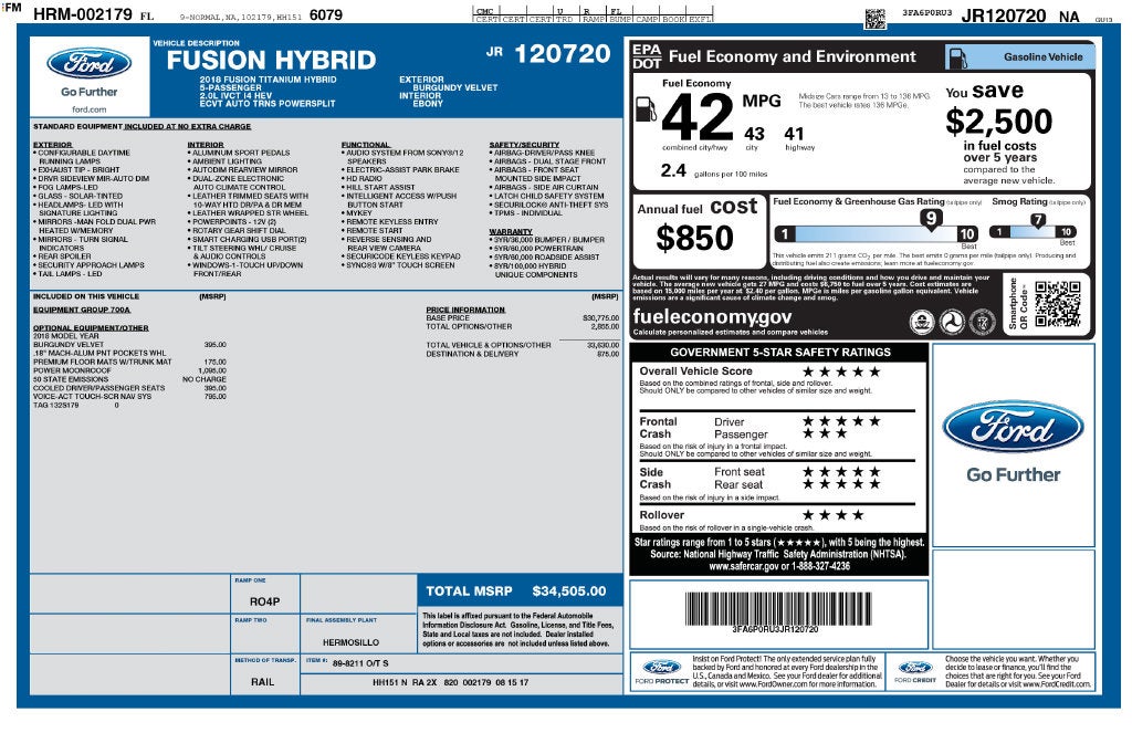 2018 Ford Fusion Hybrid Titanium