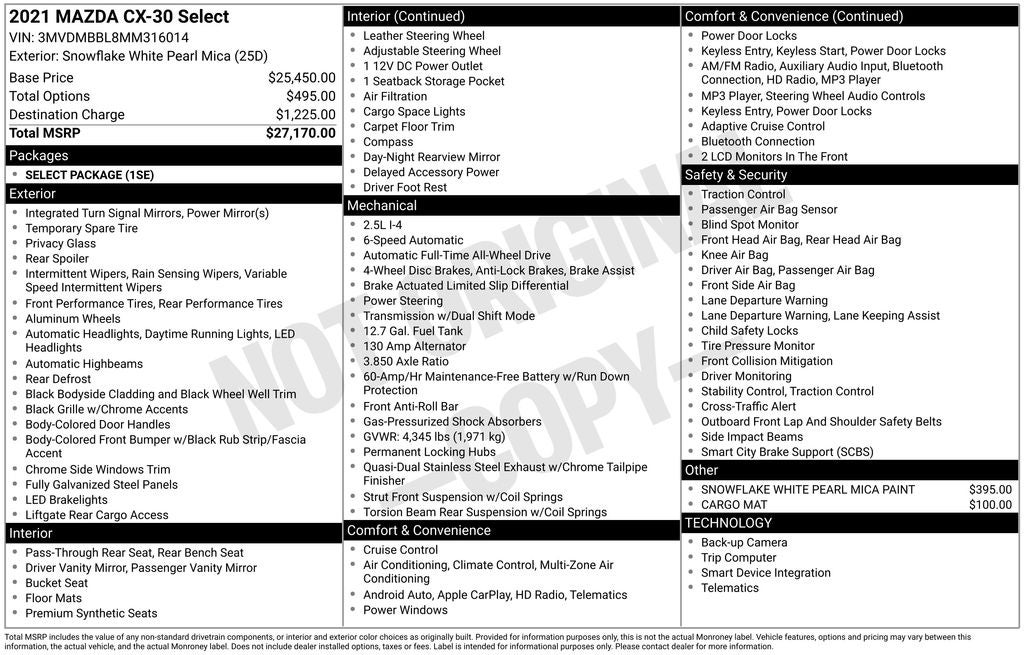 2021 Mazda Mazda CX-30 Select