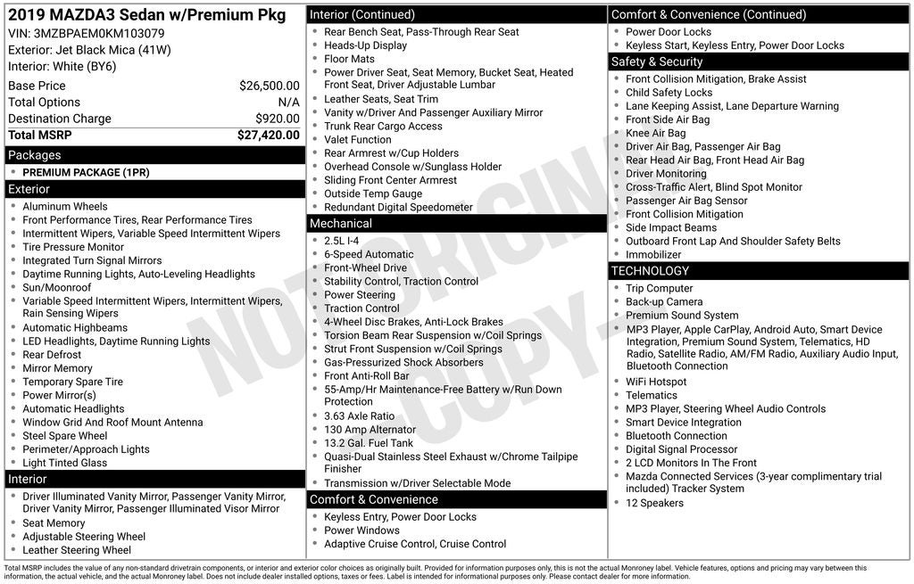 2019 Mazda Mazda3 Premium