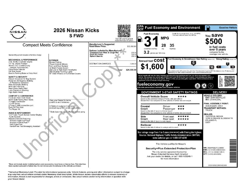 2026 Nissan Kicks S