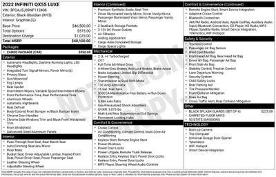 2022 INFINITI QX55 LUXE