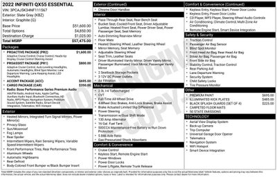 2022 INFINITI QX55 ESSENTIAL