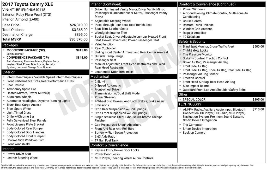 2017 Toyota Camry XLE