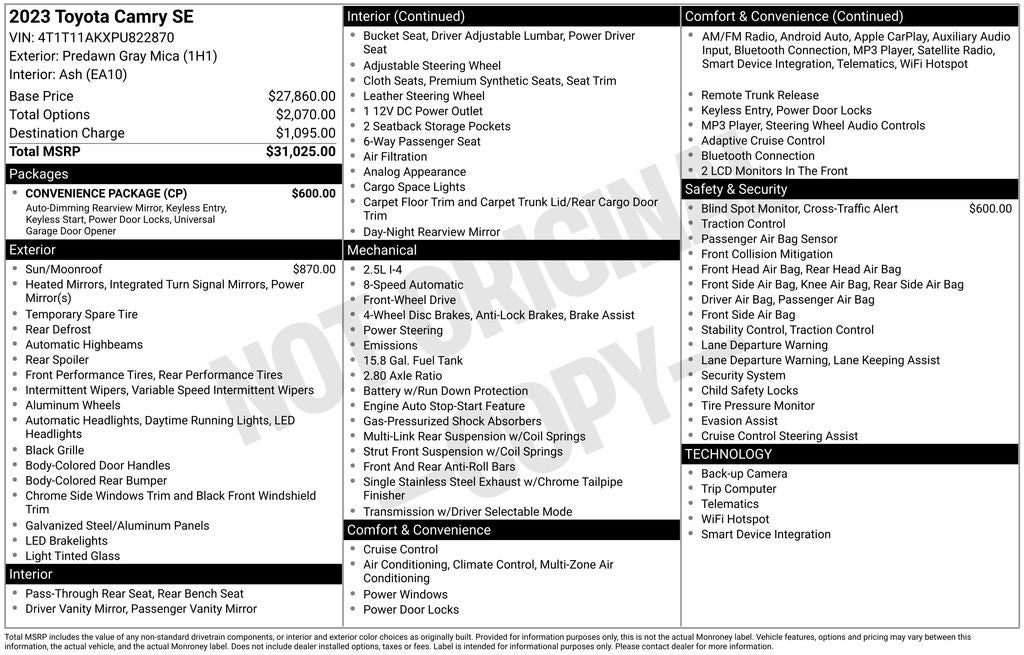 2023 Toyota Camry SE