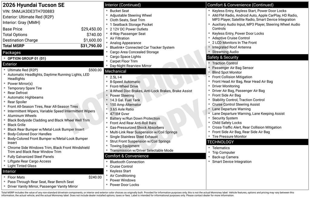 2026 Hyundai Tucson SE