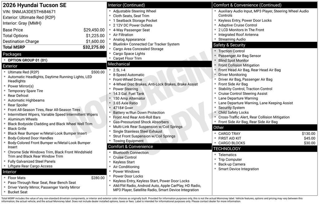 2026 Hyundai Tucson SE