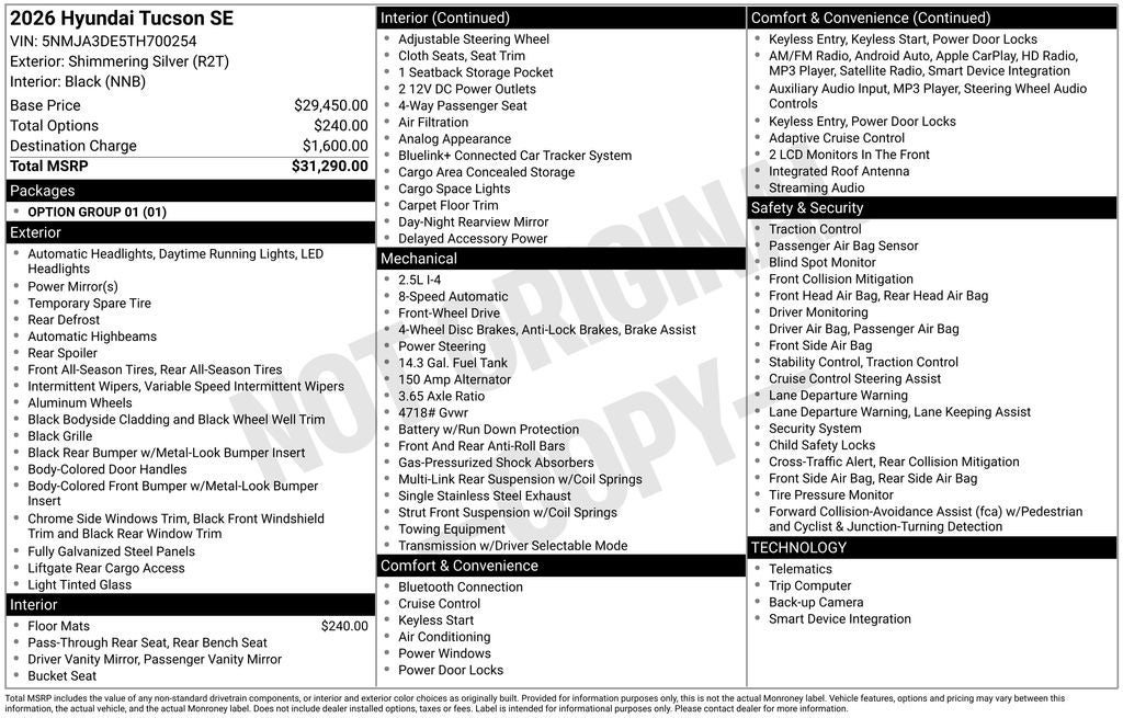 2026 Hyundai Tucson SE