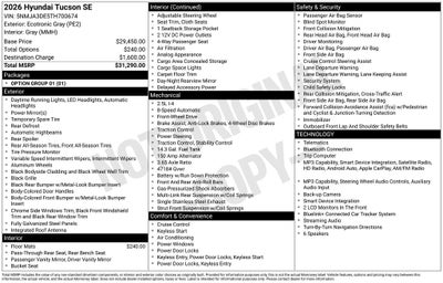 2026 Hyundai Tucson SE