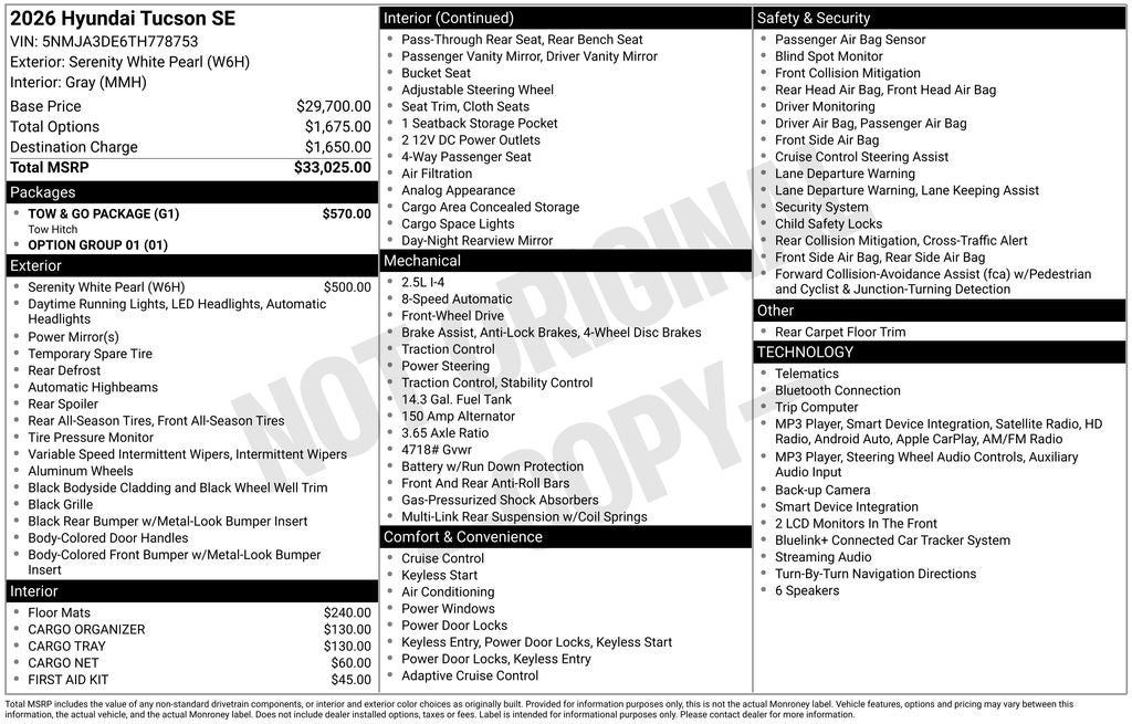 2026 Hyundai Tucson SE