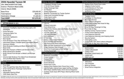 2026 Hyundai Tucson SE