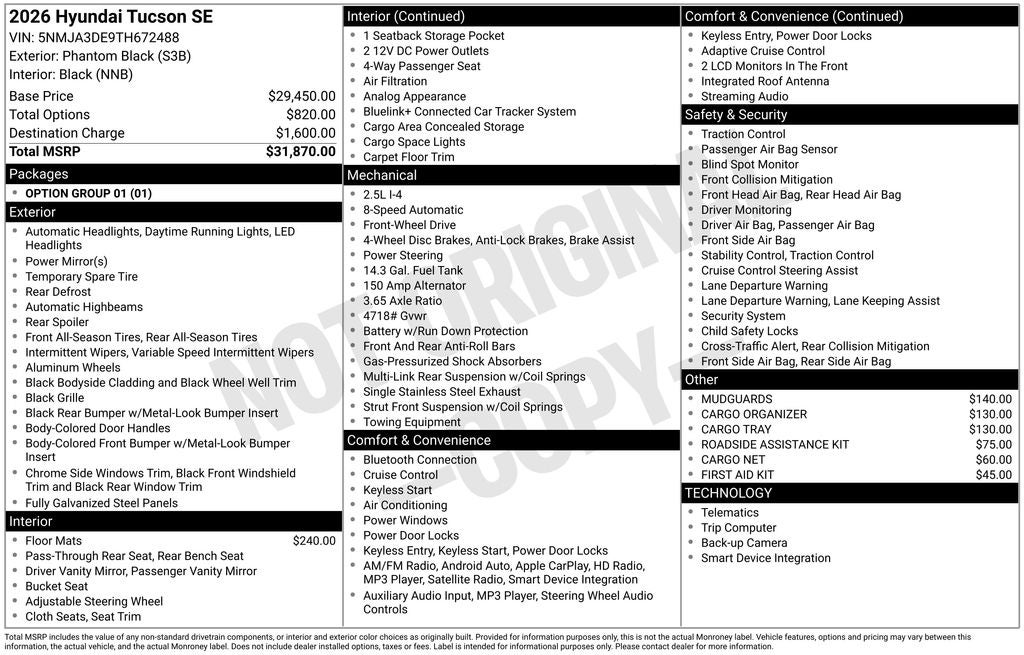 2026 Hyundai Tucson SE