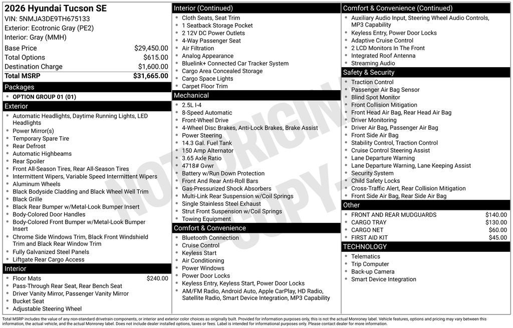 2026 Hyundai Tucson SE