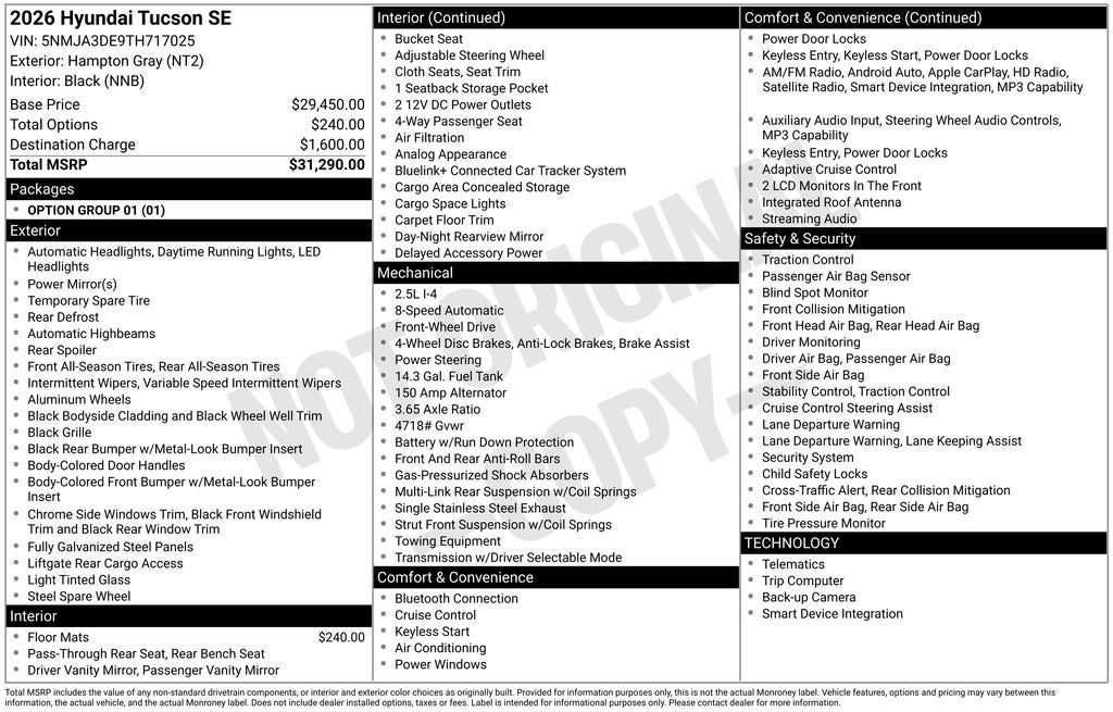 2026 Hyundai Tucson SE