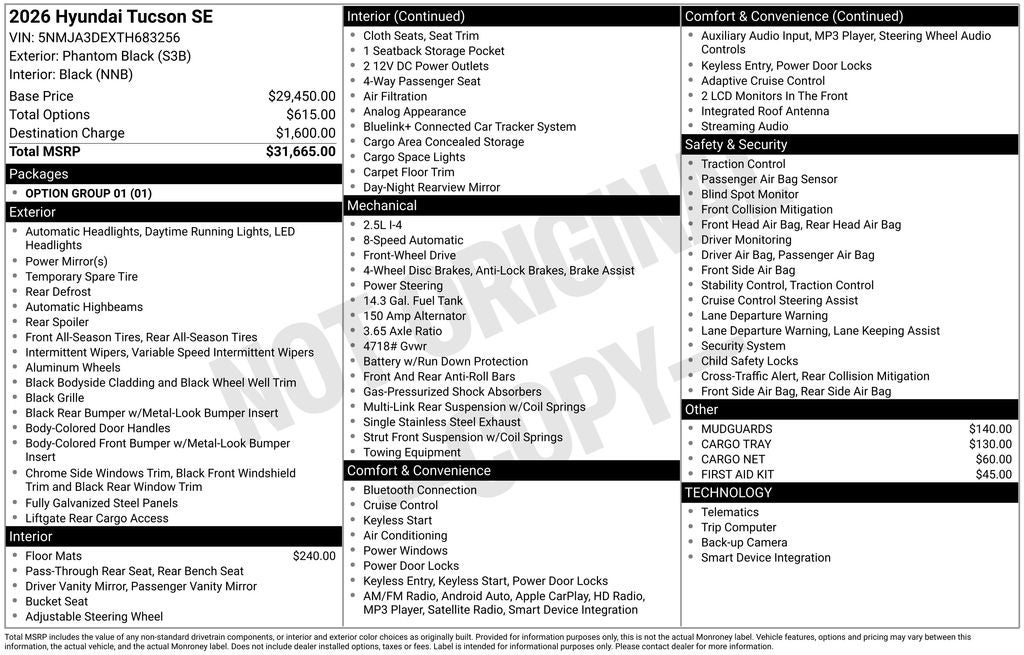 2026 Hyundai Tucson SE