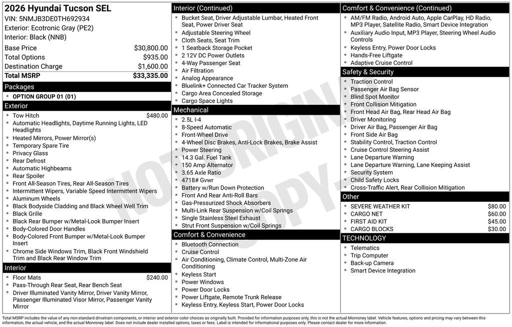 2026 Hyundai Tucson SEL