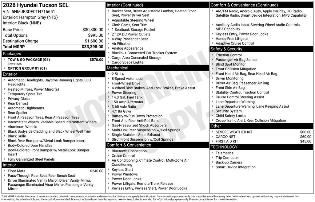 2026 Hyundai Tucson SEL
