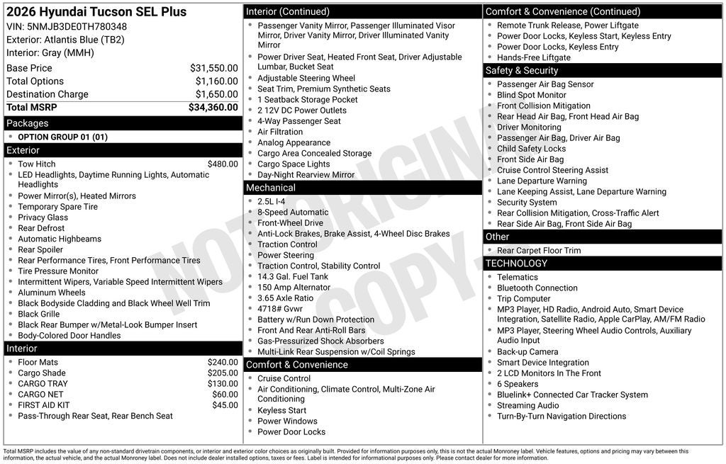 2026 Hyundai Tucson SEL Plus