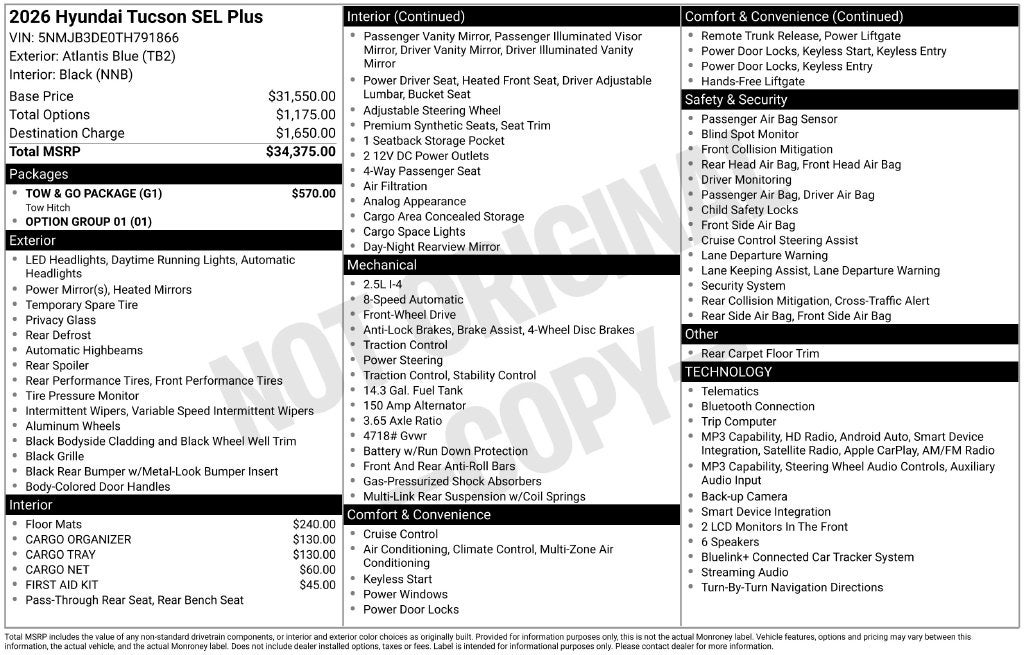 2026 Hyundai Tucson SEL Plus