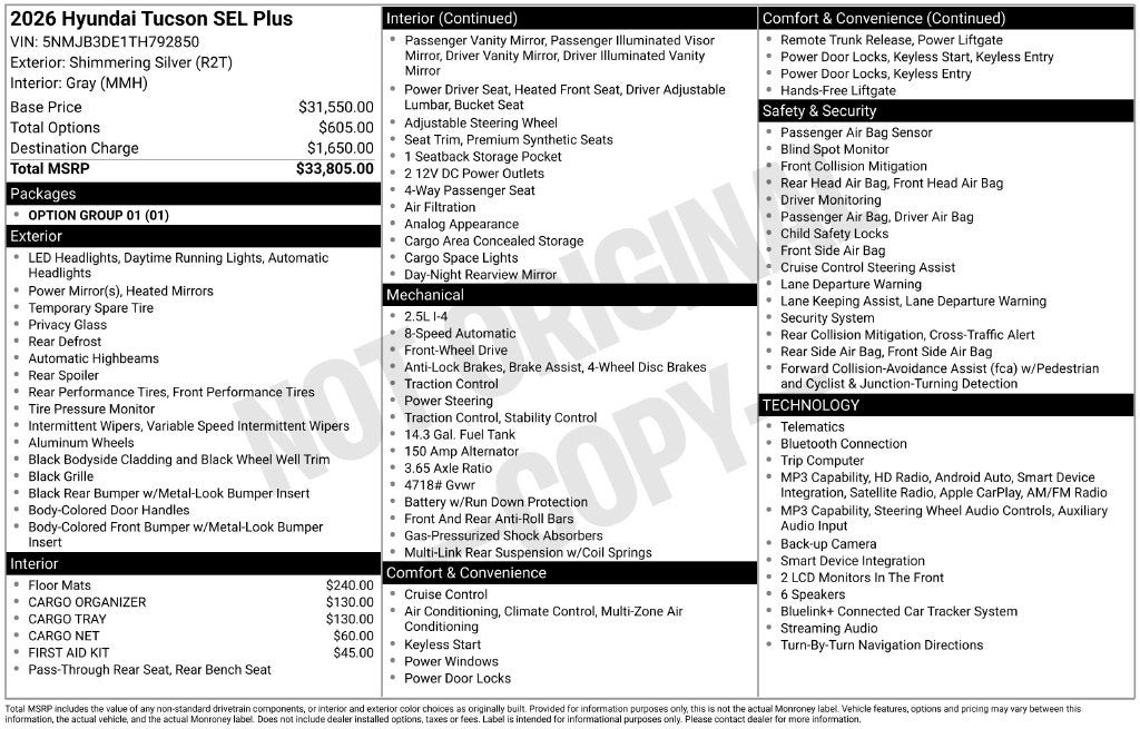 2026 Hyundai Tucson SEL Plus