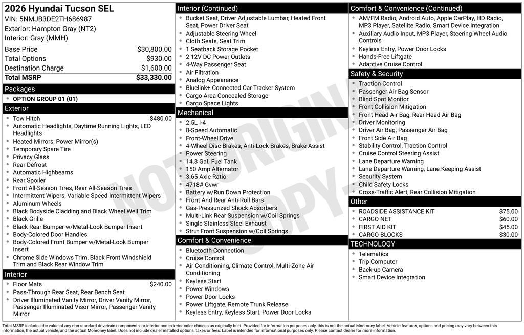 2026 Hyundai Tucson SEL