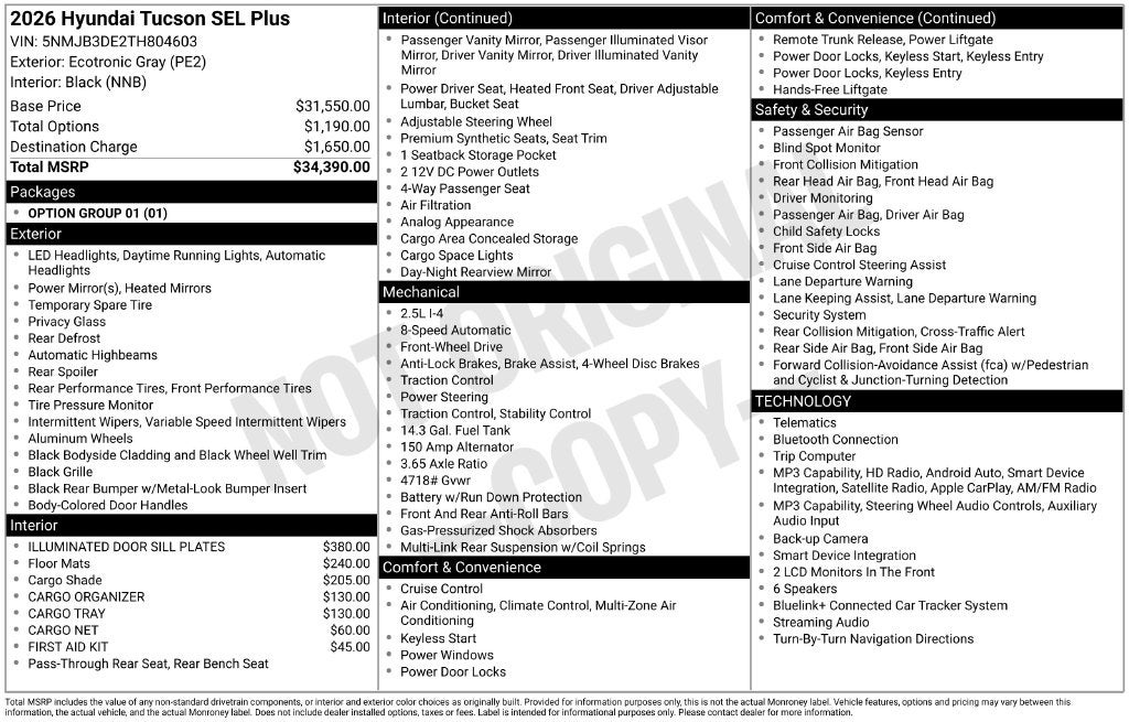 2026 Hyundai Tucson SEL Plus