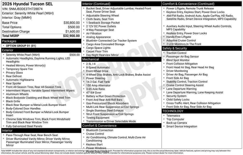 2026 Hyundai Tucson SEL
