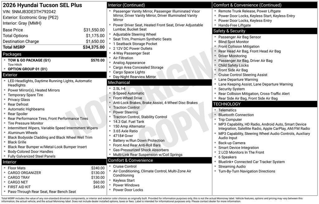 2026 Hyundai Tucson SEL Plus