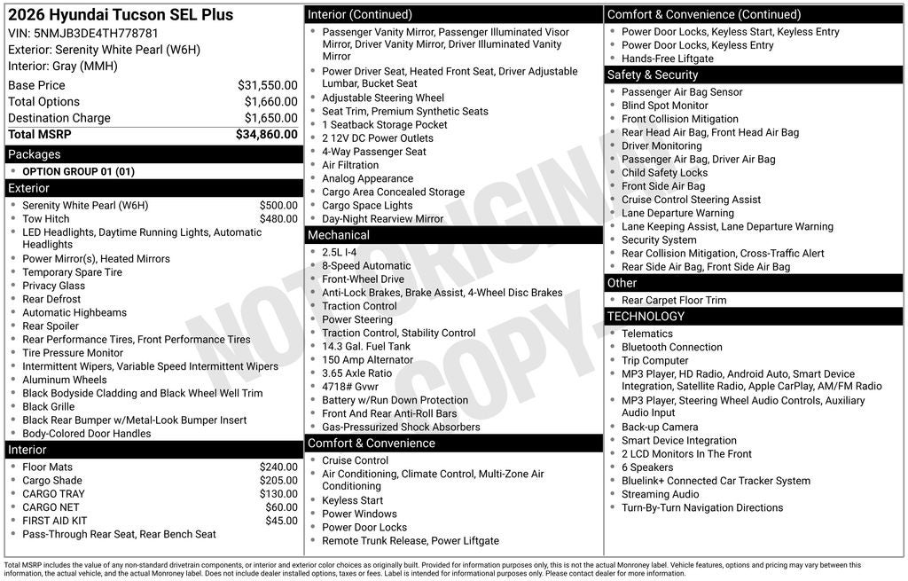 2026 Hyundai Tucson SEL Plus