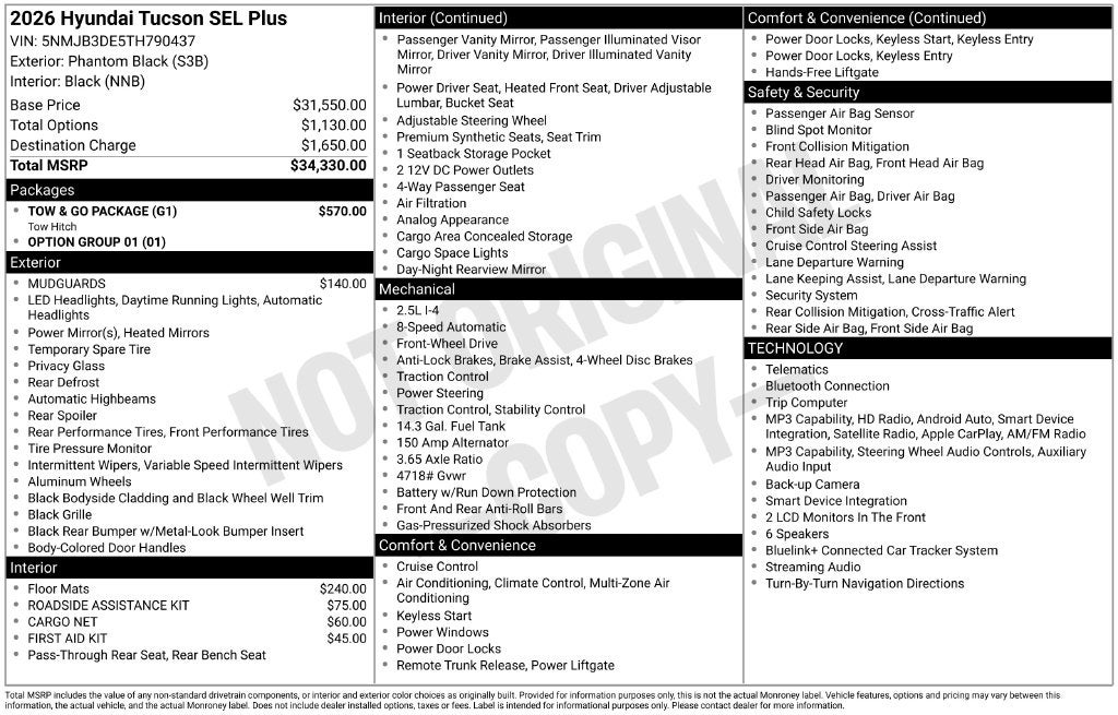 2026 Hyundai Tucson SEL Plus