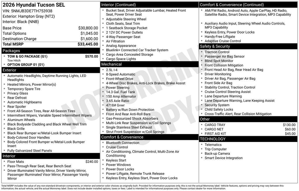2026 Hyundai Tucson SEL